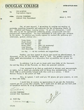 "Status of Men" Evening Series Memo