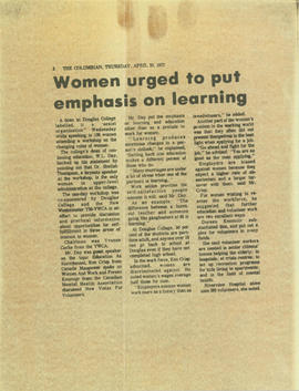 Women Urged to Put Emphasis on Learning Article