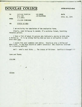 Summary of Evaluation Forms on "Status of Men"